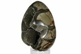 Septarian Dragon Egg Geode - Black Crystals #145258-1